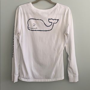 Vineyard vines white and navy crew neck